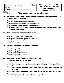 Đề kiểm tra cuối năm Khoa học Lớp 4 - Năm học 2009-2010 - Trường Tiểu học Xuân Lộc 2