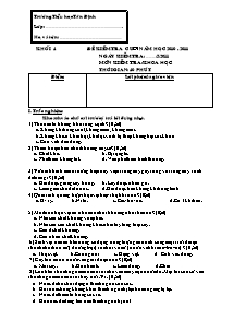 Đề kiểm tra cuối năm Khoa học Lớp 4 - Năm học 2010-2011 - Trường Tiểu học Tân Định