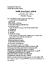 Đề kiểm tra cuối năm Khoa học Lớp 4 - Năm học 2011-2012 - Trường Tiểu học Giao Hương