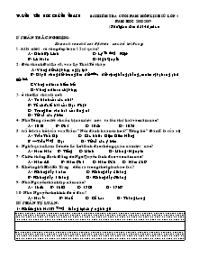 Đề kiểm tra cuối năm Lịch sử Lớp 4 - Năm học 2008-2009 - Trường Tiểu học Khánh Nhạc B