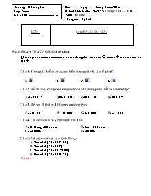 Đề kiểm tra cuối năm Tin học Lớp 4 - Năm học 2013-2014 - Trường Tiểu học Long Tân