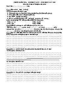 Đề kiểm tra định kì lần 1 Địa lí Khối 4 - Năm học 2007-2008