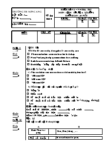 Đề kiểm tra định kì lần 1 Lịch sử và Địa lí Lớp 4 - Năm học 2011-2012 - Trường Tiểu học Sơn Cang