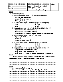 Đề kiểm tra định kì lần 2 Khoa học Lớp 4 - Năm học 2005-2006 - Trường Tiểu học số 1 Bình Châu