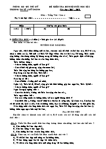 Đề kiểm tra học kì I Các môn Lớp 4 - Năm học 2011-2012 - Trường Tiểu học số 1 Mỹ Thành