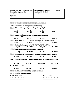 Đề kiểm tra học kì I Các môn Lớp 5 - Năm học 2012-2013 - Trường Tiểu học Tiên Hải