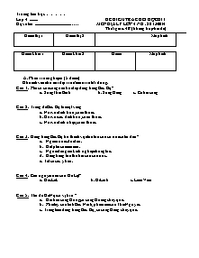 Đề kiểm tra học kì I Địa lí Lớp 4 (Có đáp án) - Năm học 2013-2014