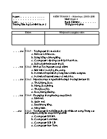 Đề kiểm tra học kì I Địa lí Lớp 4 - Năm học 2009-2010 - Trường Tiểu học Lê Xuân Minh 3