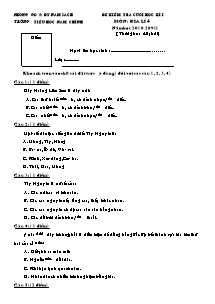 Đề kiểm tra học kì I Địa lí Lớp 4 - Năm học 2010-2011 - Trường Tiểu học Nam Chính