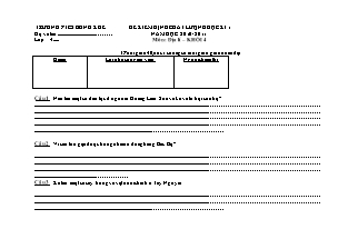 Đề kiểm tra học kì I Địa lí Lớp 4 - Năm học 2010-2011 - Trường Tiểu học Bồng Khê