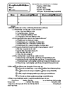 Đề kiểm tra học kì I Địa lí Lớp 5 - Năm học 2009-2010 - Trường Tiểu học Lê Thọ Xuân