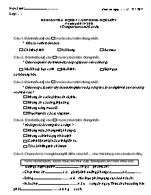 Đề kiểm tra học kì I Khoa học Lớp 4 (Kèm đáp án) - Năm học 2011-2012