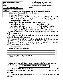 Đề kiểm tra học kì I Khoa học Lớp 4 - Năm học 2009-2010 - Trường Tiểu học Thới Bình B