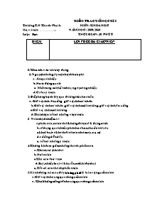 Đề kiểm tra học kì I Khoa học Lớp 4 - Năm học 2009-2010 - Trường Tiểu học Thanh Phú A