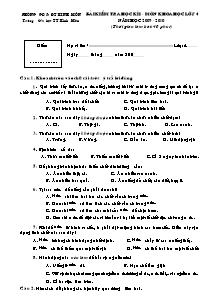 Đề kiểm tra học kì I Khoa học Lớp 4 - Năm học 2009-2010 - Trường Tiểu học Kinh Môn