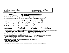 Đề kiểm tra học kì I Khoa học Lớp 4 - Năm học 2010-2011 - Trường Tiểu học Phan Đăng Lưu