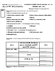 Đề kiểm tra học kì I Khoa học Lớp 4 - Năm học 2010-2011 - Trường Tiểu học Hùng Thắng