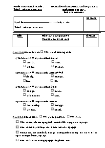 Đề kiểm tra học kì I Khoa học Lớp 4 - Năm học 2011-2012 - Trường Tiểu học Xuân Châu