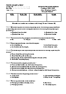 Đề kiểm tra học kì I Khoa học Lớp 4 - Năm học 2012-2013 - Phòng GD&ĐT An Biên