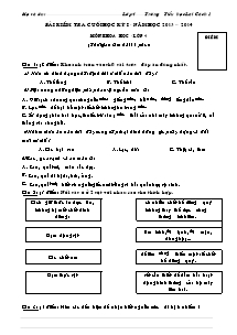 Đề kiểm tra học kì I Khoa học Lớp 4 - Năm học 2013-2014 - Trường Tiểu học Lai Cách 1