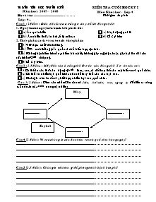 Đề kiểm tra học kì I Khoa học Lớp 4 - Trường Tiểu học Trung Hiền