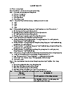 Đề kiểm tra học kì I Lịch sử Khối 5 - Năm học 2011-2012