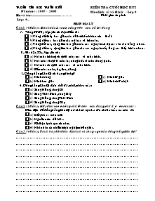 Đề kiểm tra học kì I Lịch sử và Địa lí Lớp 4 - Năm học 2007-2008 - Trường Tiểu học Trung Hiền