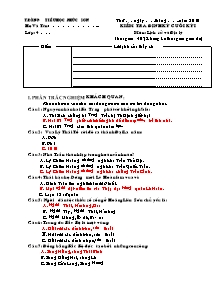 Đề kiểm tra học kì I Lịch sử và Địa lí Lớp 4 - Năm học 2010-2011 - Trường Tiểu học Phúc Sơn