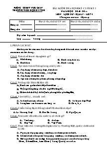 Đề kiểm tra học kì I Lịch sử và Địa lí Lớp 4 - Năm học 2010-2011 - Trường Tiểu học Kỳ Phú