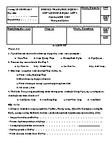 Đề kiểm tra học kì I Lịch sử và Địa lí Lớp 4 - Năm học 2010-2011 - Trường Tiểu học Sông Mây