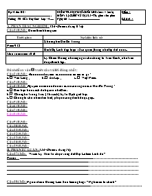 Đề kiểm tra học kì I Lịch sử và Địa lí Lớp 4 - Năm học 2011-2012 - Trần Kim Lan