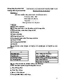 Đề kiểm tra học kì I Lịch sử và Địa lí Lớp 4 - Năm học 2012-2013 - Trần Nguyễn Thanh Trúc