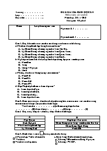 Đề kiểm tra học kì I môn Lịch sử Lớp 4 - Năm học 2011-2012