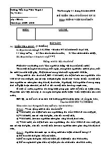 Đề kiểm tra học kì II Các môn Lớp 4 - Năm học 2009-2010 - Trường Tiểu học Vĩnh Thạnh 1