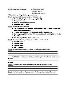 Đề kiểm tra học kì II Địa lí Lớp 4 - Mai Thị Thanh Huyền