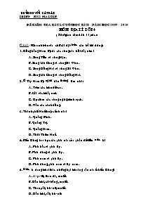 Đề kiểm tra học kì II Địa lí Lớp 4 - Năm học 2009-2010 - Trường Tiểu học Gia Luận