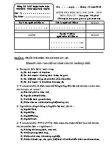 Đề kiểm tra học kì II Địa lí Lớp 4 - Năm học 2010-2011 - Trường Tiểu học Kim Đồng