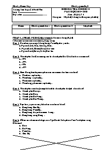 Đề kiểm tra học kì II Địa lí Lớp 4 - Năm học 2011-2012 - Trường Tiểu học số 2 Hoài Tân