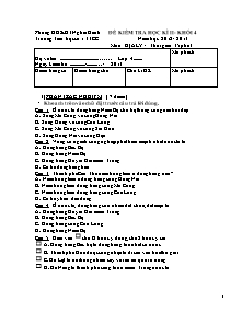 Đề kiểm tra học kì II Địa lí Lớp 4 - Năm học 2012-2013 - Trường Tiểu học số 1 Chợ Chùa