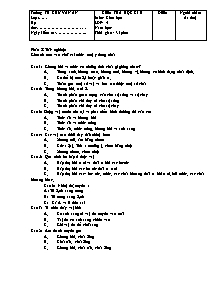 Đề kiểm tra học kì II Khoa học Khối 4 - Trường Tiểu học Chu Văn An