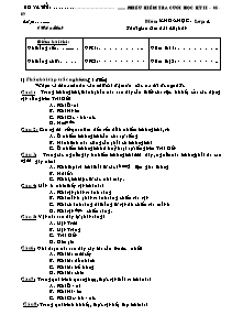 Đề kiểm tra học kì II Khoa học, Lịch sử và Địa lí Khối 4 - Năm học 2008-2009