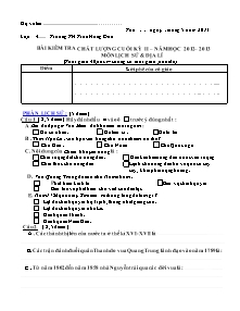 Đề kiểm tra học kì II Khoa học, Lịch sử và Địa lí Lớp 4 - Năm học 2012-2013 - Trường Tiểu học Trần Hưng Đạo