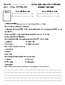 Đề kiểm tra học kì II Khoa học, Lịch sử và Địa lí Lớp 4 - Trường Tiểu học Hồng Đức