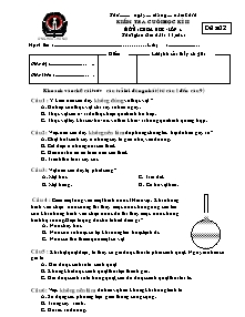 Đề kiểm tra học kì II Khoa học Lớp 4 - Đề 2 - Năm học 2010-2011 - Trường Tiểu học Hồng Quang