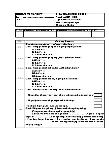 Đề kiểm tra học kì II Khoa học Lớp 4 - Năm học 2009-2010 - Trường Tiểu học Tân Hiệp