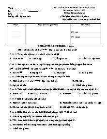 Đề kiểm tra học kì II Khoa học Lớp 4 - Năm học 2010-2011 - Trường Tiểu học An Sơn