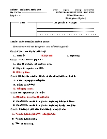 Đề kiểm tra học kì II Khoa học Lớp 4 - Năm học 2010-2011 - Trường Tiểu học Phúc Sơn