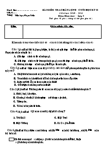 Đề kiểm tra học kì II Khoa học Lớp 4 - Năm học 2010-2011 - Trường Tiểu học Phạm Trấn