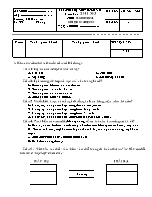 Đề kiểm tra học kì II Khoa học Lớp 4 - Năm học 2012-2013 - Trường Tiểu học Hứa Tạo