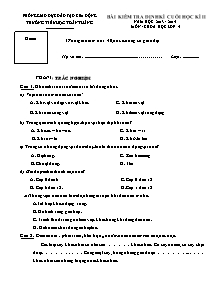 Đề kiểm tra học kì II Khoa học Lớp 4 - Năm học 2013-2014 - Trường Tiểu học Toàn Thắng